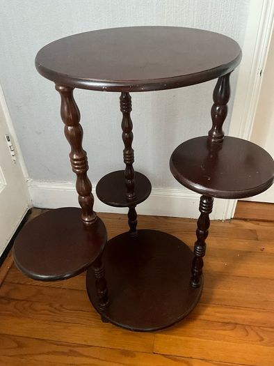 Vintage Mahogany Tiered Plant Stand
