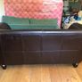 COUCH - black leather 3 seater Image 2