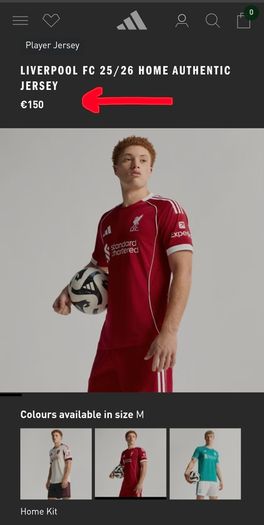 Liverpool FC 25/26 Home Authentic Jersey - Medium