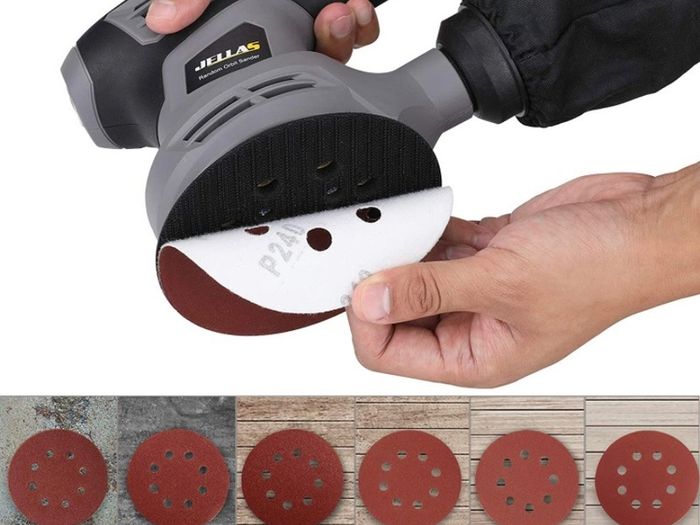 6 Variable Speed Orbit Sander, 12 Pcs Sandpapers,Dust Collection Bag, 360 Degree Rotating Sanding Base Plate, Electric Sander,OS280-SD (FREE POSTAGE)