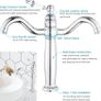 Bathroom Basin Mixer Tap, Mono High Rise Tap for Counter top Basin, Tall Traditional Sink Faucet with Ceramic Lever, Washroom Classic Taps, 360 Swivel, Retro Style, Brass, Chrome Image 7