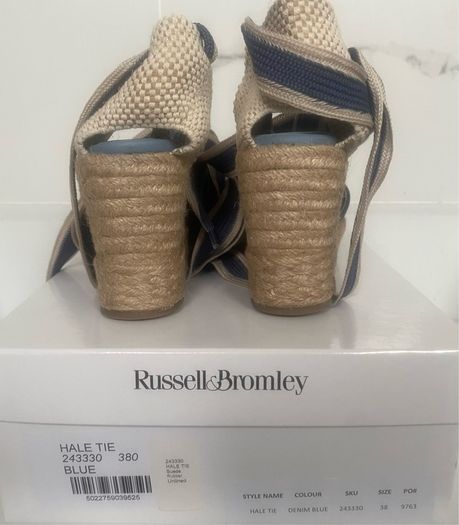 Russell & Bromley Hale Tie blue suede espadrilles