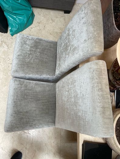 2 x Matching Grey Fabric Kitchen Dining Chairs - Can Deliver
