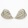 Vintage 925 Sterling Silver Leaf Stud Earrings Image 3