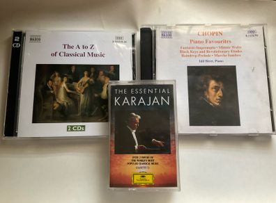 A set of 4 classic music releases across CD and cassette formats: