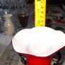Beautiful Old Red Vase Fluted Top Rim with Handles Image 7