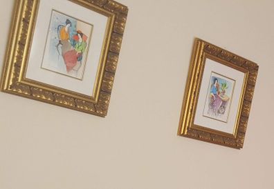 Pair of Tarkay watercolors (2 paintings)- PERFECT condition