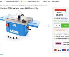 HBM 40 Wood Milling Machine 1500W, variable speed, 24.000 rpm, 230V