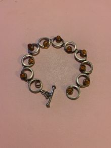 Sterling Silver Amber Bracelet
