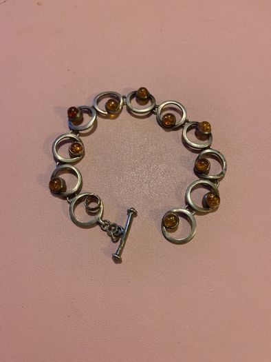 Sterling Silver Amber Bracelet