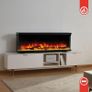 Electric Fireplace LEA - Electric 3-in-1 Fireplace with Panoramic View, Heater, 3D Flame Effect, 12 Flame Colors, Remote Control Image 3