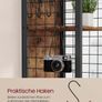 Tall Industrial Bookshelf with 6 Shelves and Hooks Rustic Brown and Black Image 4