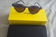 D.Franklin Ultra Light S Round Crystal Grey / Black Sunglasses