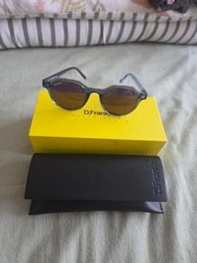 D.Franklin Ultra Light S Round Crystal Grey / Black Sunglasses