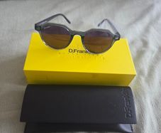 D.Franklin Ultra Light S Round Crystal Grey / Black Sunglasses