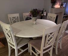 Rustic extendable Dining Table 7 chairs