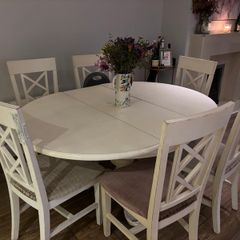 Rustic extendable Dining Table 7 chairs