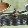 Vintage Libra Scale Co. Made In England Black & Gold Balance Weighing Scales Kitchen Baking Cast Iron Brass Metalware Heavy Antique Image 3