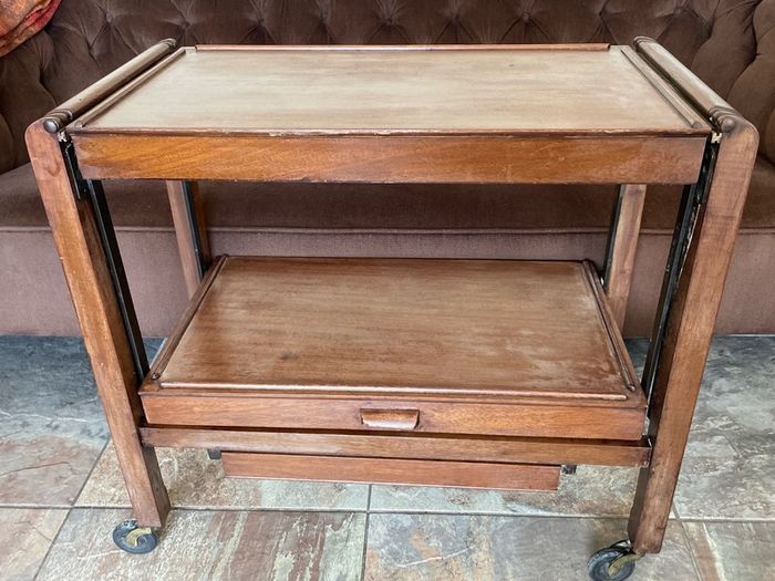 Antique Art Deco Metamorphic Side Table Tea Trolley 1920s