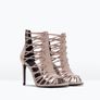 ZARA Open Toe Nude LEATHER high heels Image 6