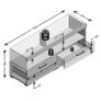 FMD TV/Hi-Fi Stand Concrete Grey and Glossy White Image 2