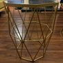 Table Set with glass top with gold design coffee and side table Image 7