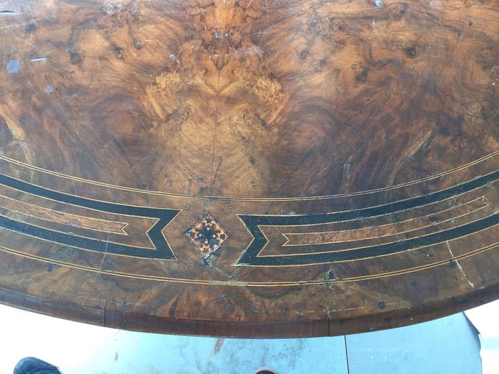 Antique oval table. Top is removable. 48"/122cm x 34"/87cm