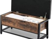 Shoe Bench with Padded Seat and Shoe Rack, Bed Chest with Storage Space