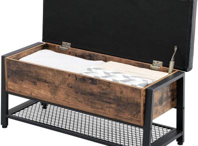 Shoe Bench with Padded Seat and Shoe Rack, Bed Chest with Storage Space