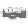 Garden Sofa with Table and Cushions L-shaped Black Poly Rattan Image 7