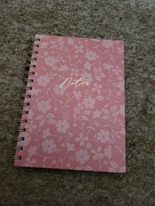 Spiral notebook hardcover A5 pink flowers NEW