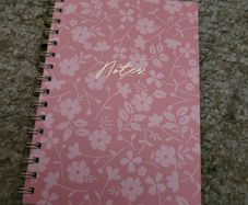 Spiral notebook hardcover A5 pink flowers NEW