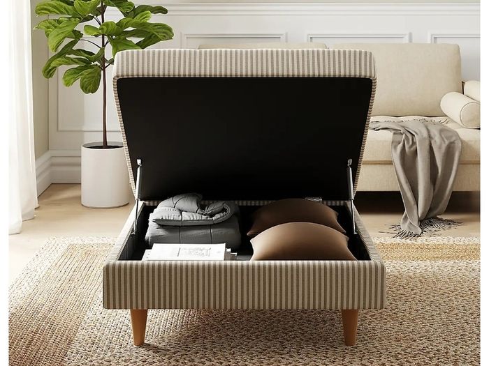 Storage Footstool Blue Dunelm