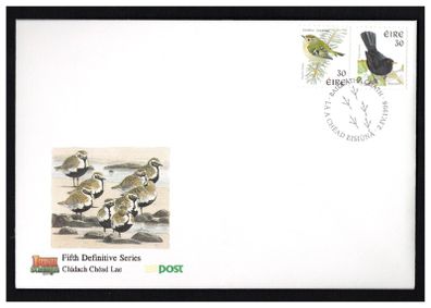 1998 Ireland Eight Definitive Series Birds Stamps Self-adhesive coil Issue (Goldcrest and Blackbird) An Post First Day Cover (FDC)