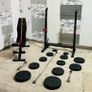 Workout Set Adjustable Rack Bench Weights Barbell Dumbbells Image 7