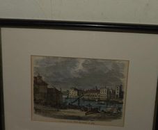 "Lambeth Palace, From Millbank in 1860" framed coloured Etching