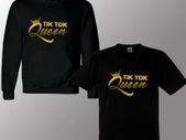 kids TIK TOK QUEEN hoodie Gold Print, Girls tik tok T shirt, tik tok Influencer, Queen TikTok, Tik tok famous Hoody Tee Top Youtuber vira