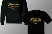 kids TIK TOK QUEEN hoodie Gold Print, Girls tik tok T shirt, tik tok Influencer, Queen TikTok, Tik tok famous Hoody Tee Top Youtuber vira