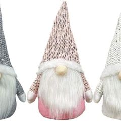 3pcs Christmas Plush Gnomes Swedish Tomte Santa Elf Ornaments For Home Holiday Christmas Decorations Gifts (Grey+Pink+White)