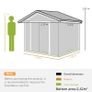 Outdoor Storage Shed, 7ft x 4ft, Large Patio Roofed Tool Metal Storage Building Foundation Sheds Box Outdoor Furniture Image 6