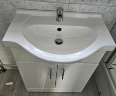 Vanity unit shower door shower tray