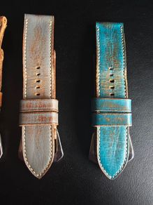 2 x Leather straps for 47mm Panerai watches