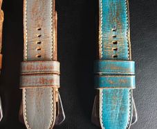 2 x Leather straps for 47mm Panerai watches