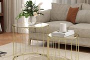 Elliptical Cut-Out Nesting Tables - Gold-Tone