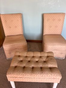2 x bedroom chairs and matching  stool.