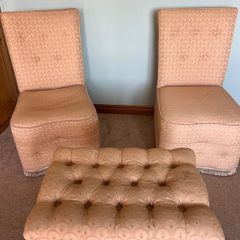 2 x bedroom chairs and matching  stool.