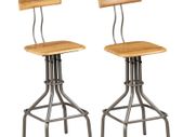 Bar Chairs 2 pcs Solid Reclaimed Teak Wood