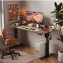 Electric Standing Desk, 120 x 60 cm, Rustic Brown Height Adjustable Desk, 2 Hooks, 4 Memory Heights, 72-118cm, Splice Board, Ergonomic Sit Stand Computer Desk for Home Office Image 3