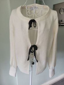 cream bow cardigan