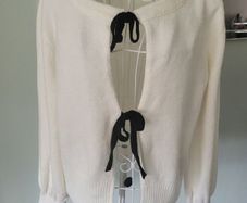 cream bow cardigan
